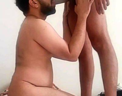 Horny gay slave sucking and rimming ass - drtuber.com