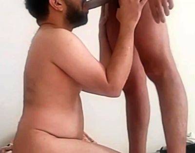 Horny gay slave sucking and rimming ass - drtuber.com